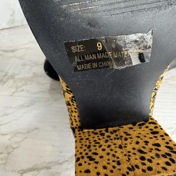 altar'd state Leopard Print Ankle Boots Womens Pointed Toe Block Heel Size 9 - Picture 11 of 11